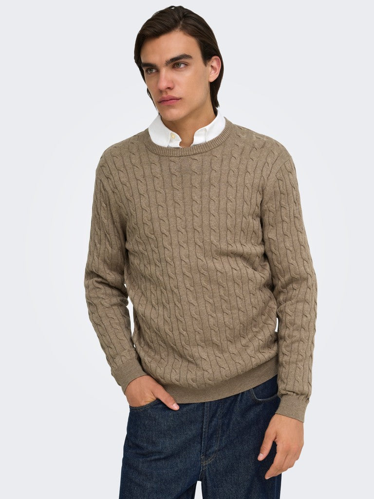 Onsloui Reg 12 Cabel Crew Knit Noos