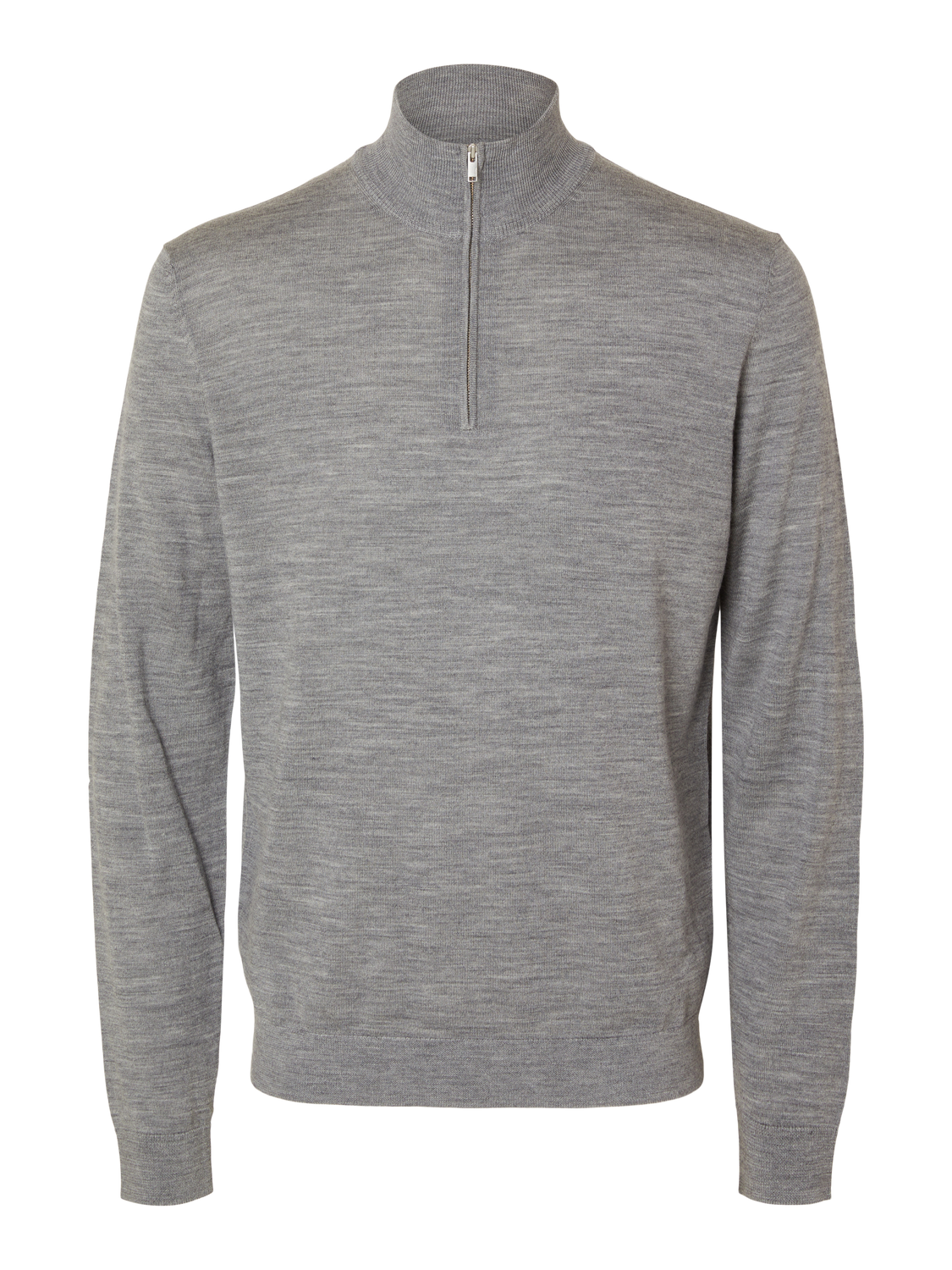 Slhtray Ls Knit Merino Half Zip Noos