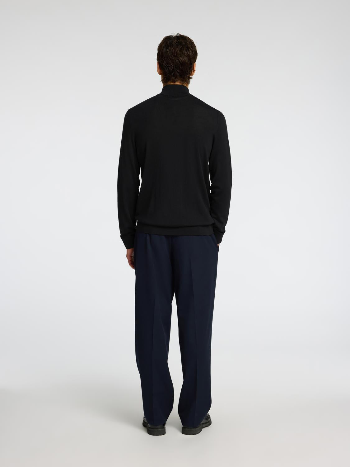 Slhtray Ls Knit Merino Half Zip Noos