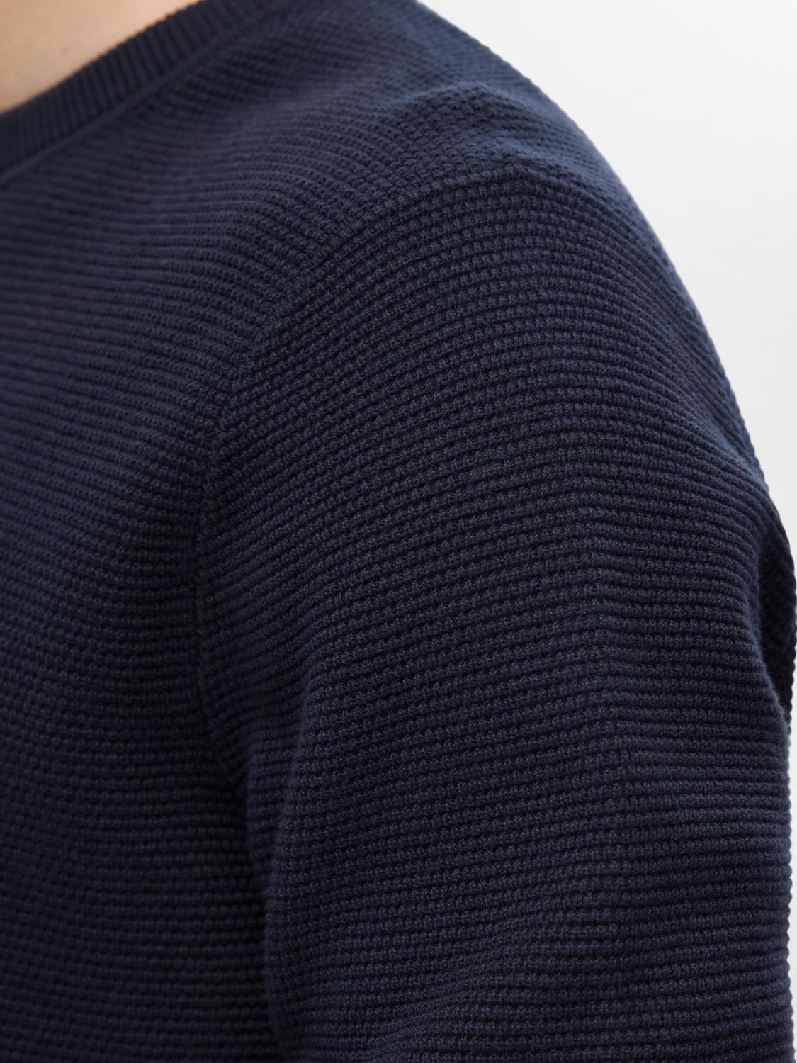 Pullovers - Slhross Ls Knit Structure Crew Neck Noos - - Hr Ravn