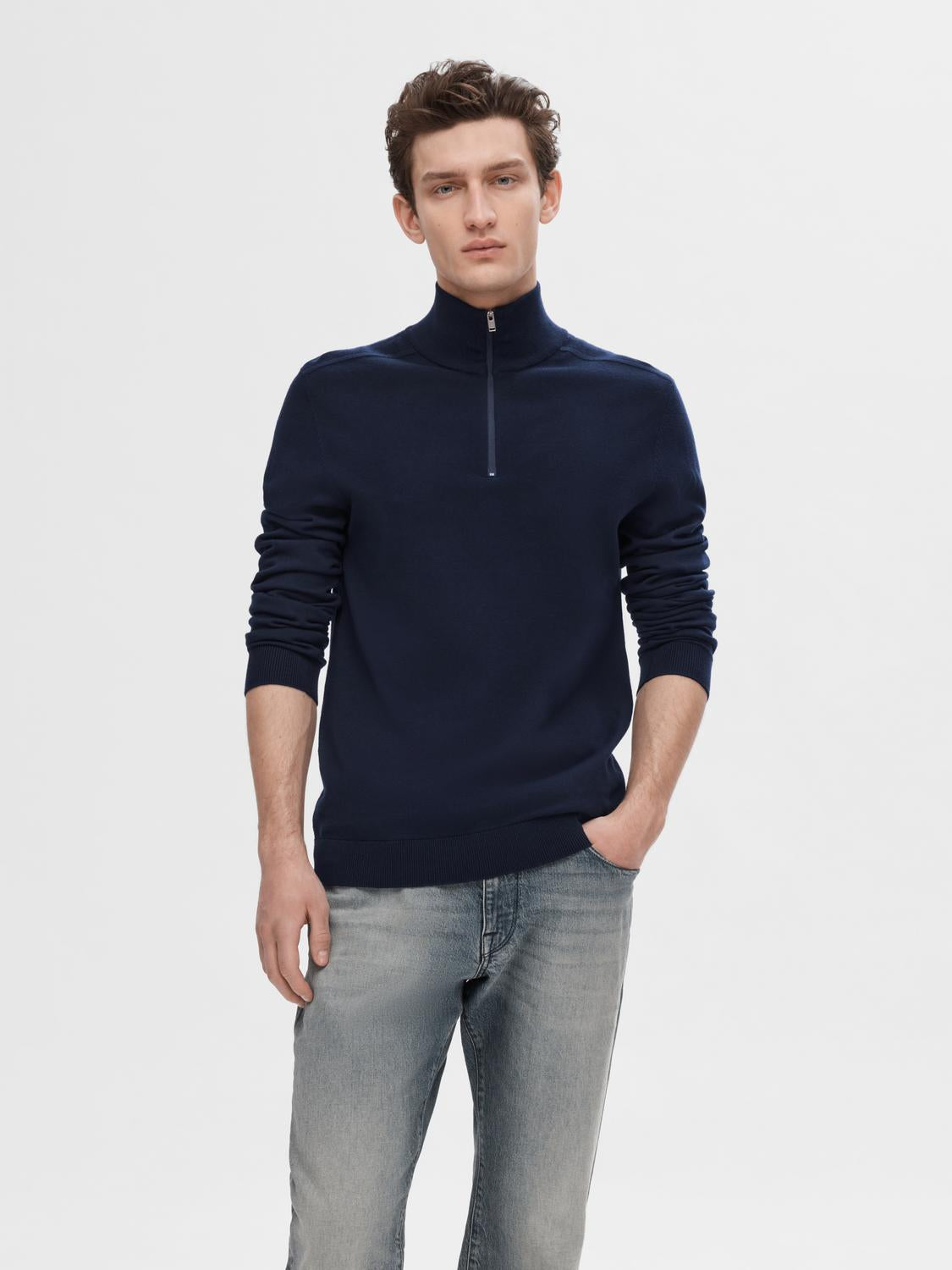 Slhberg Ls Half Zip Noos
