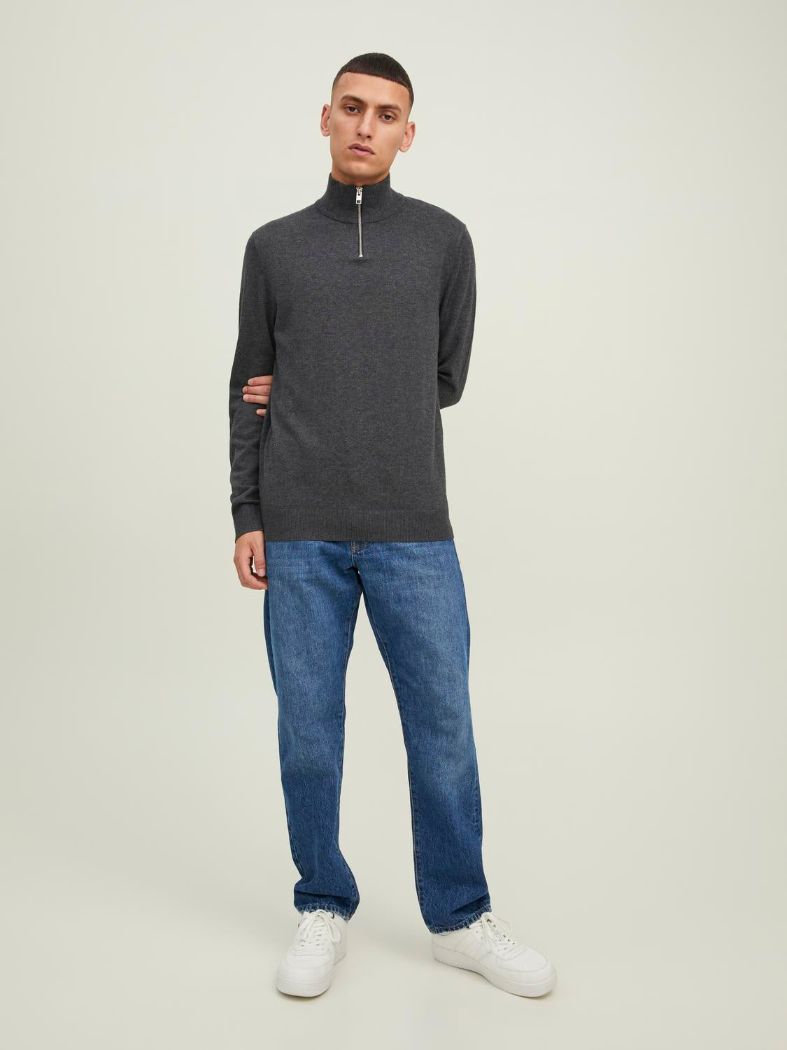 STRIK - Jjeemil Knit Polo Half Zip Ls Noos - - Hr Ravn