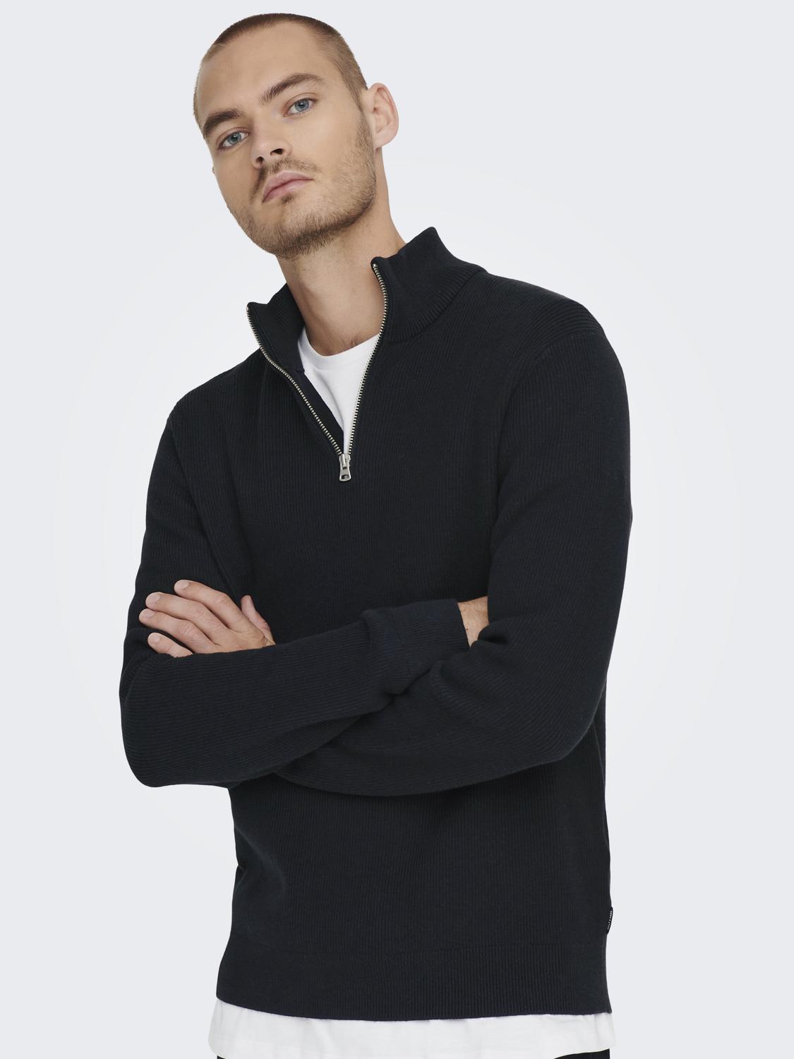 Onsphil Reg 12 Struc Half Zip Strikkegenser i flere størrelser