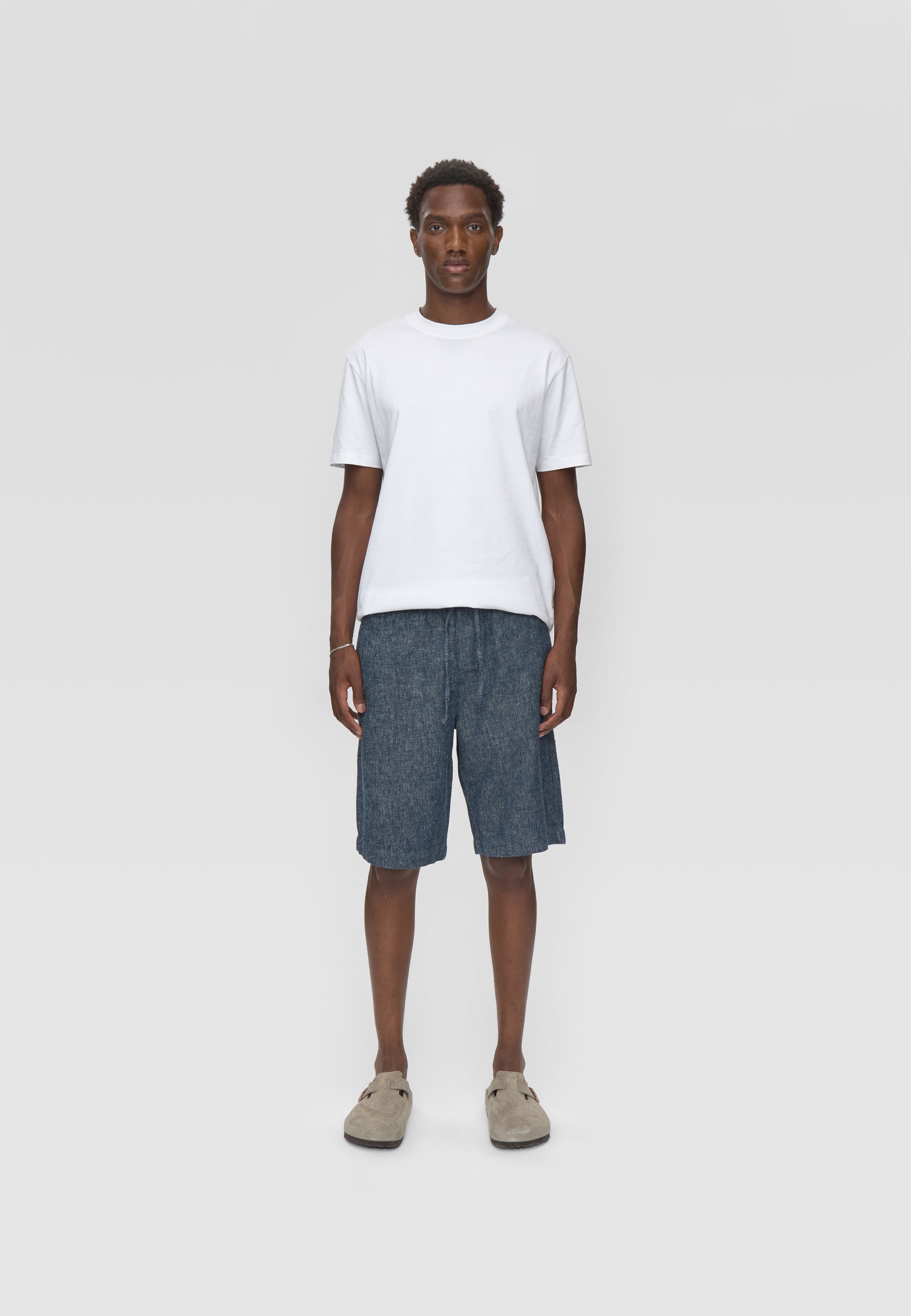minimum male Raylan shorts i hør- og denimblanding 4128 Shorts 3922 Sky Captain