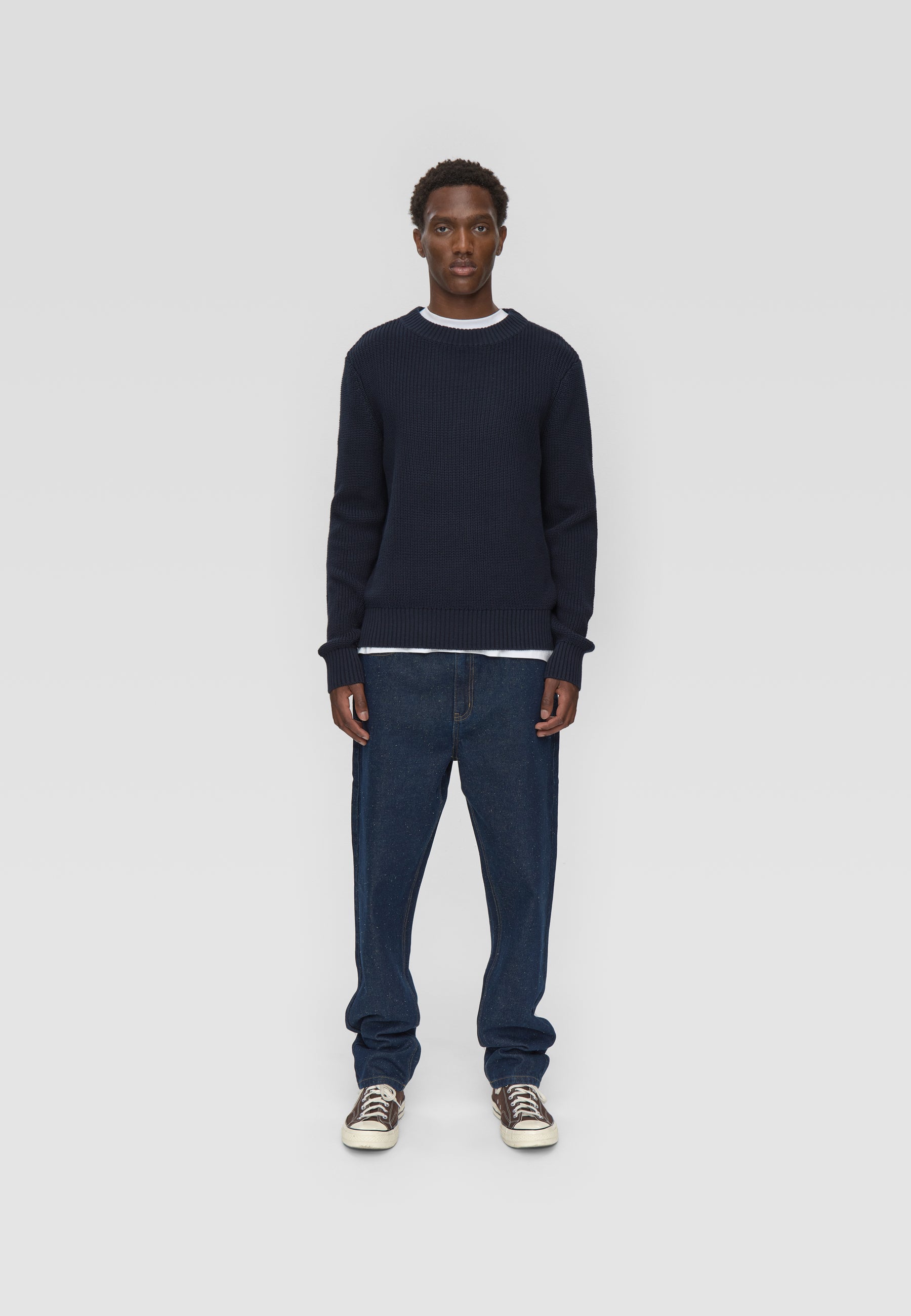 minimum male Rob basic striktrøje G006 GOTS Sweater 3922 Sky Captain