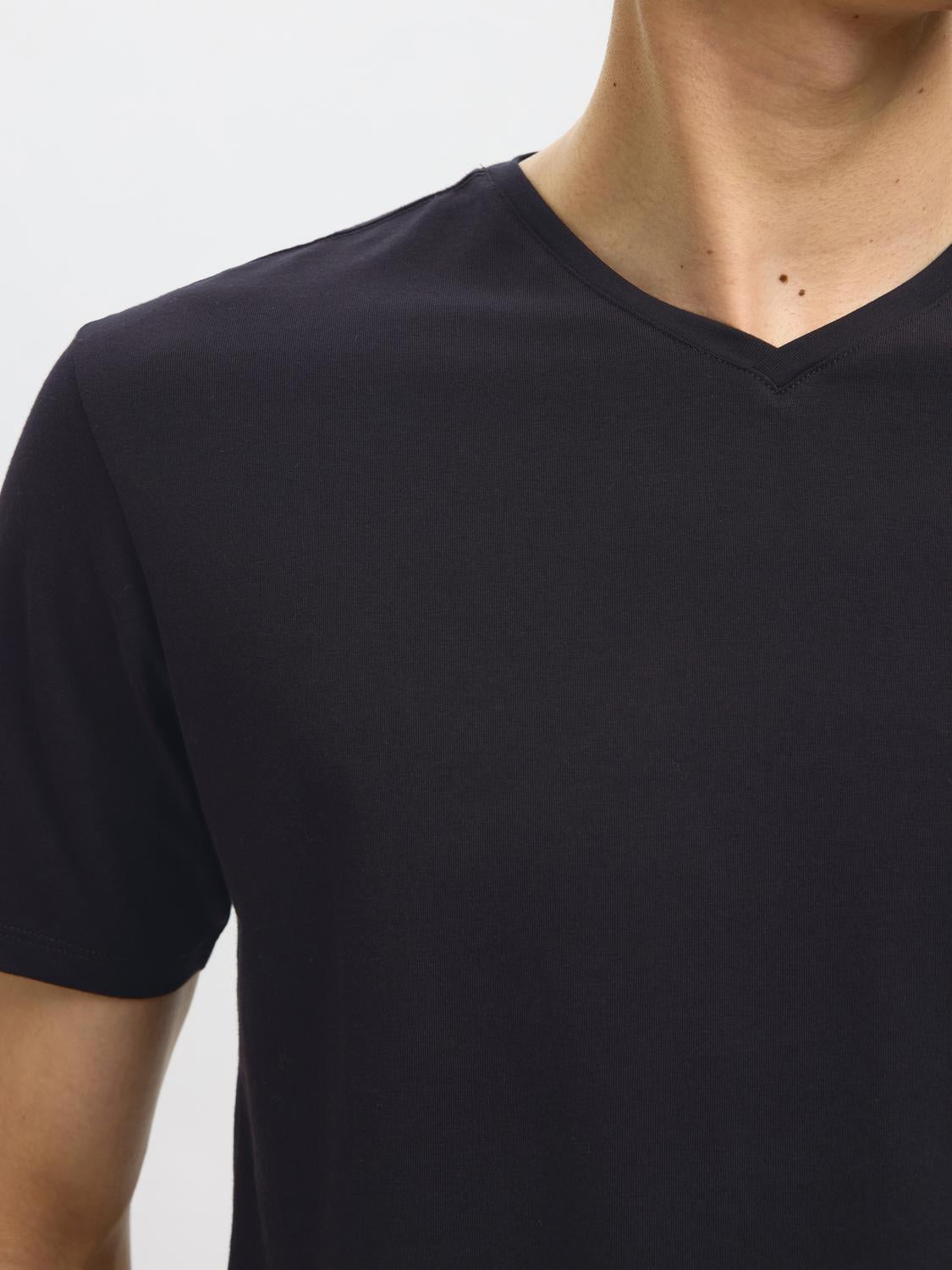 T-SHIRTS - Slhnewpima Ss V-Neck Tee Noos - - Hr Ravn