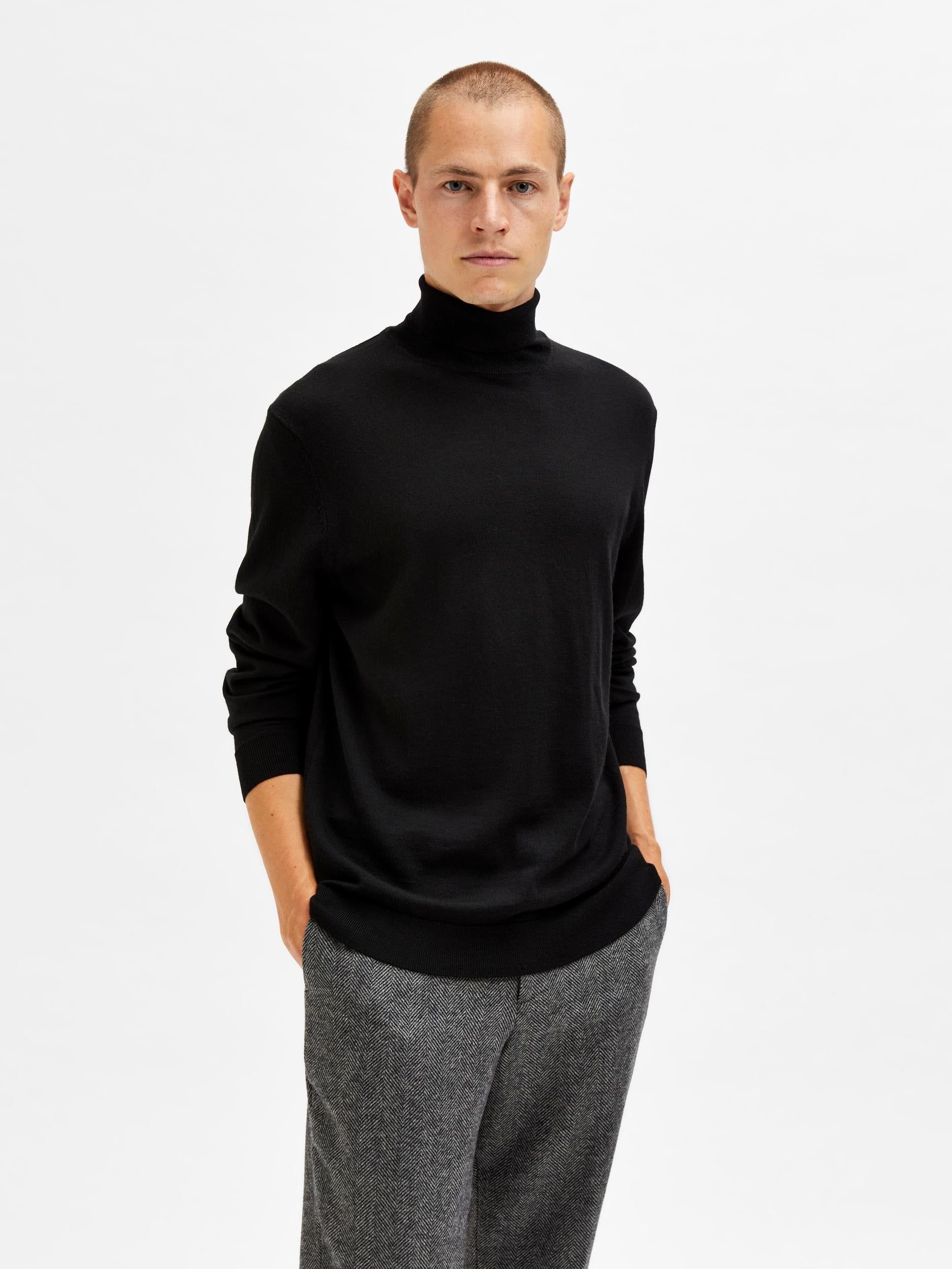 STRIK - SLHTown Merino Roll Neck - - Hr Ravn