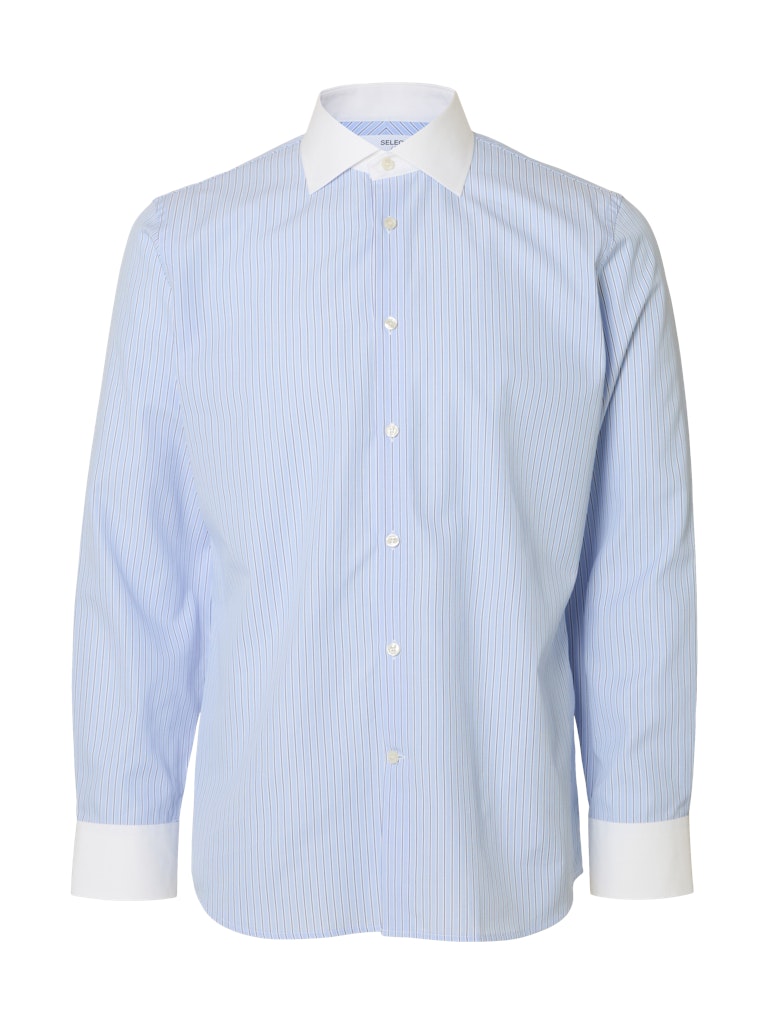 Slhslimlux LS Shirt White Spread