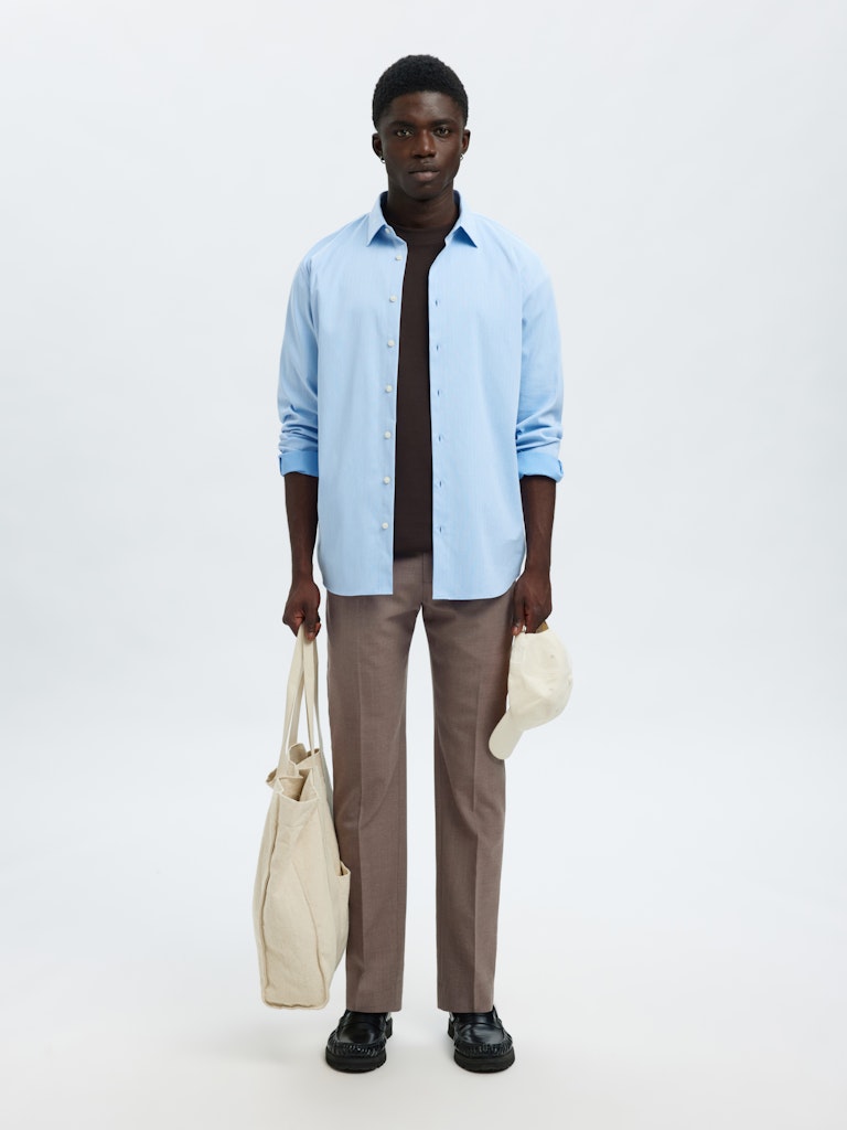 BUKSER - Slhslim-Theo Wool Blend Trs Flex Noos - - Hr Ravn
