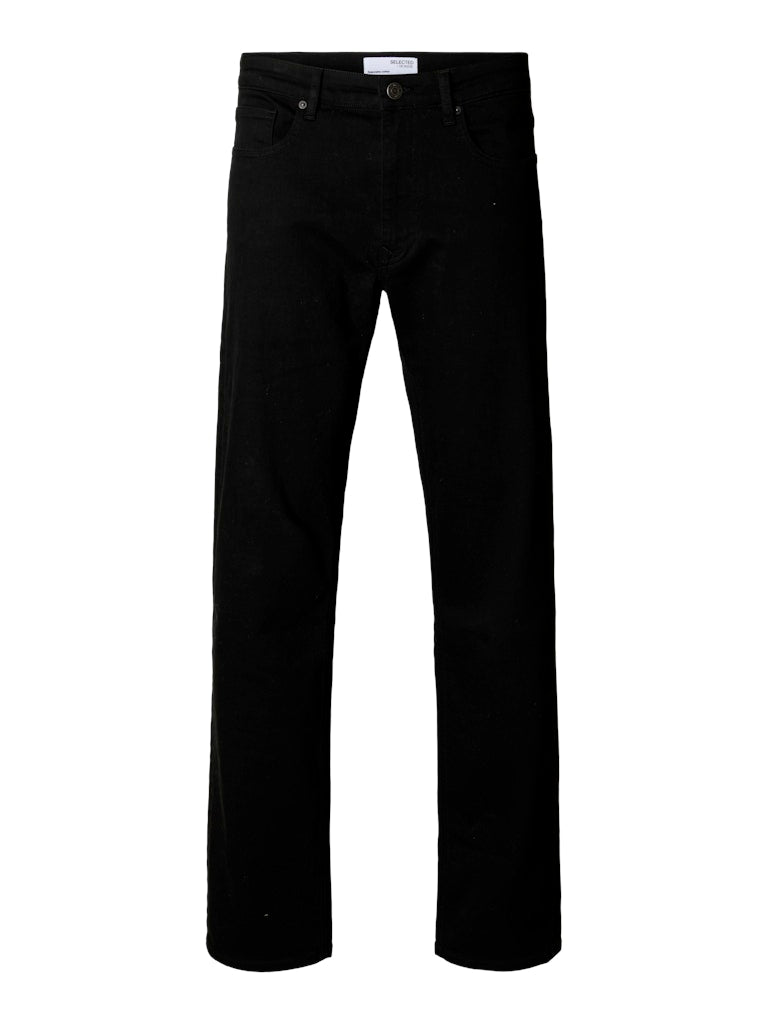Slh196-Straight Ben Stay Black 600 Jeans