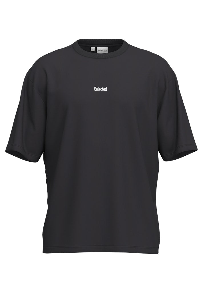 Slhlooseoscar Logo SS O-neck Tee