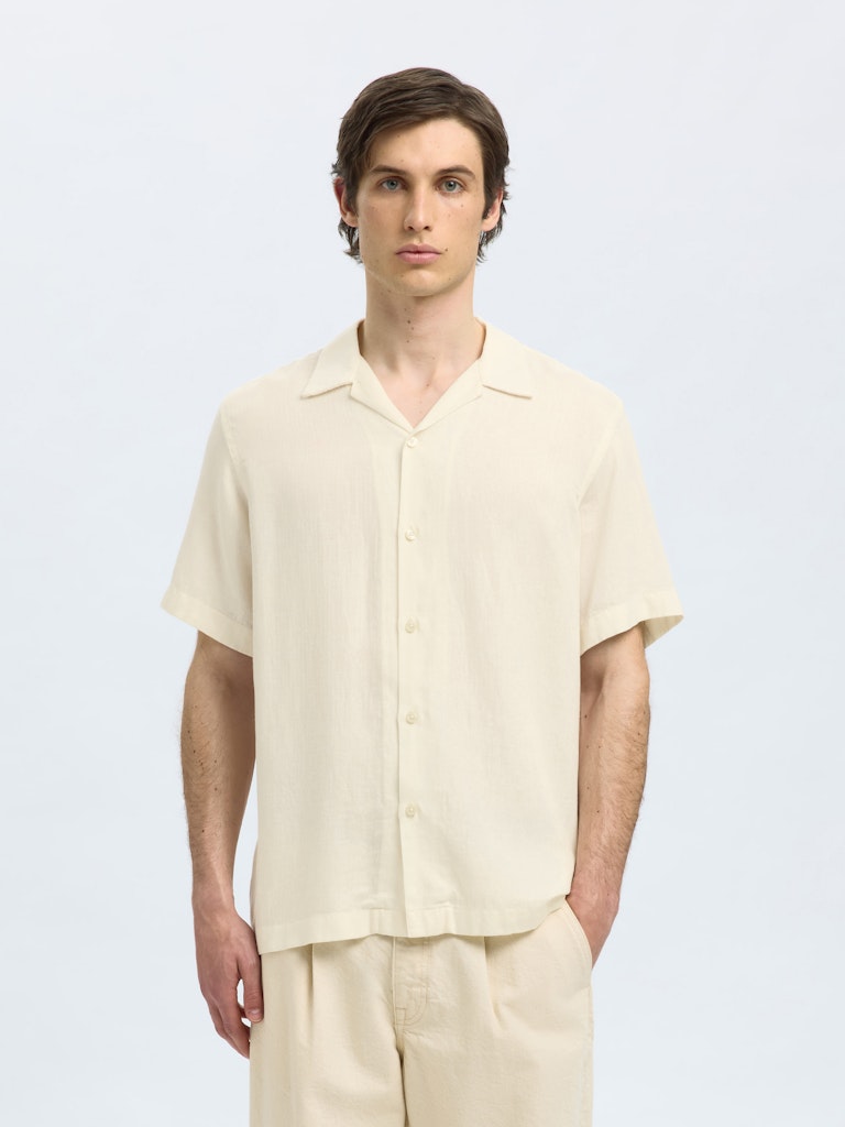 KORTE SKJORTER - Slhregnoa Mix Shirt SS Resort - - Hr Ravn