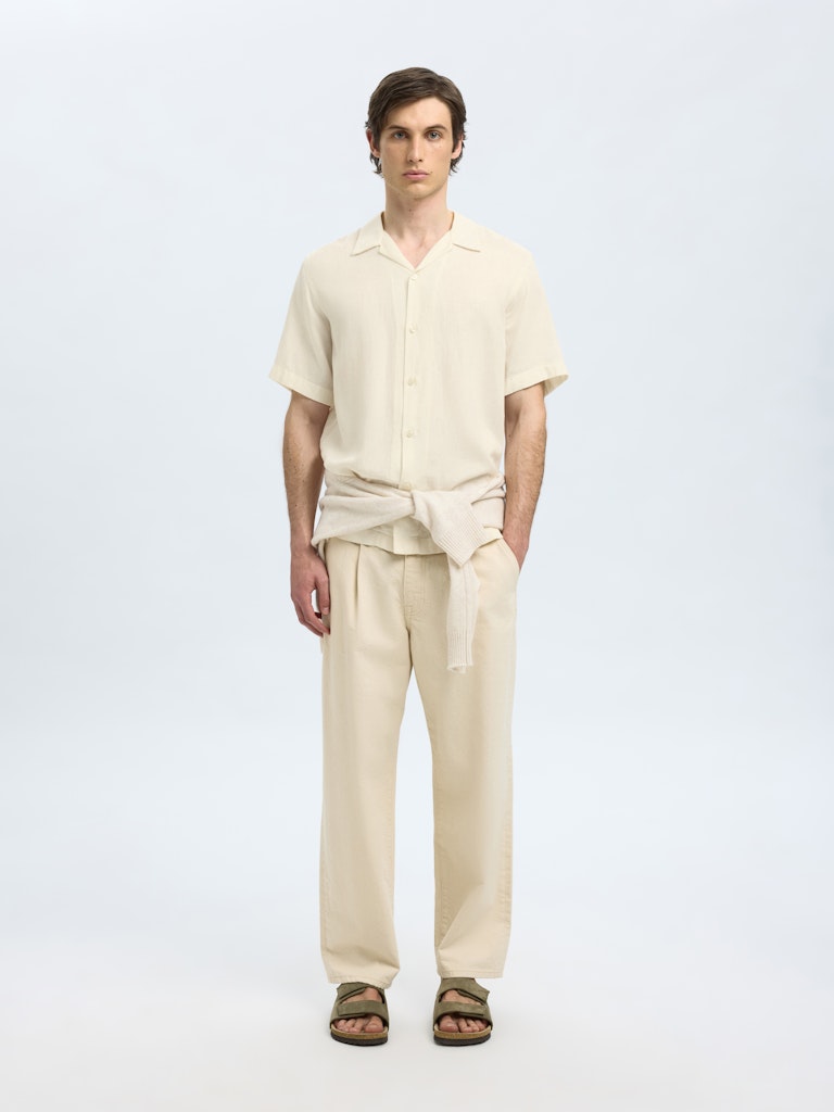 KORTE SKJORTER - Slhregnoa Mix Shirt SS Resort - - Hr Ravn