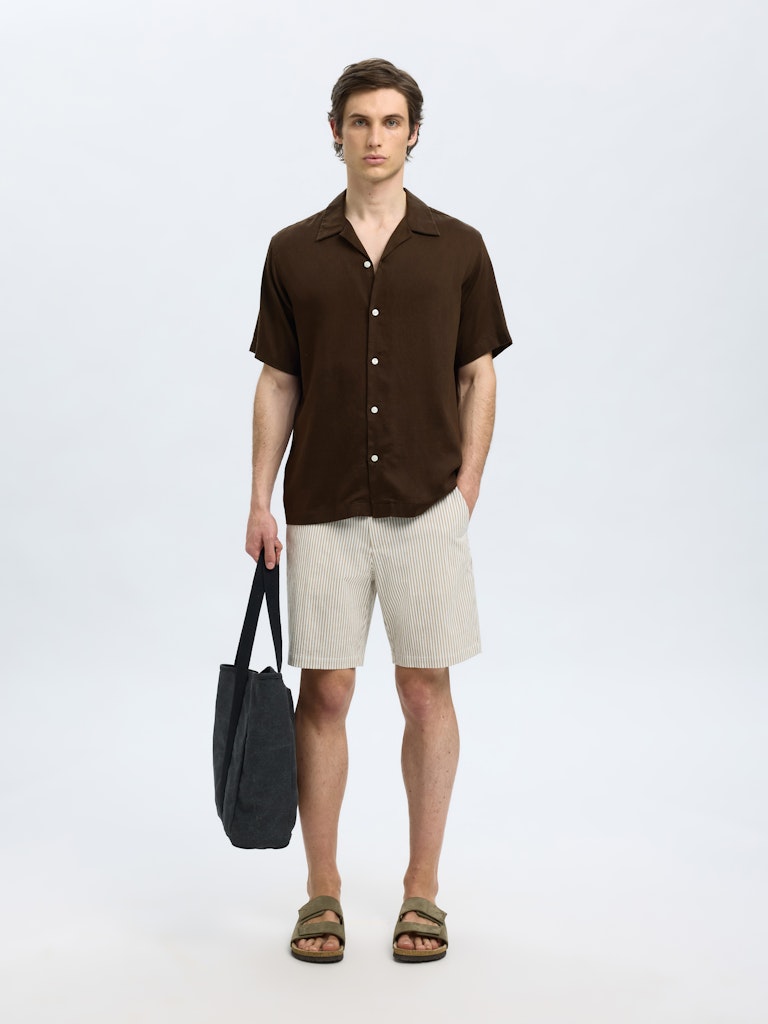 KORTE SKJORTER - Slhregnoa Mix Shirt SS Resort - - Hr Ravn