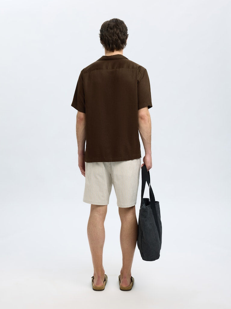 KORTE SKJORTER - Slhregnoa Mix Shirt SS Resort - - Hr Ravn