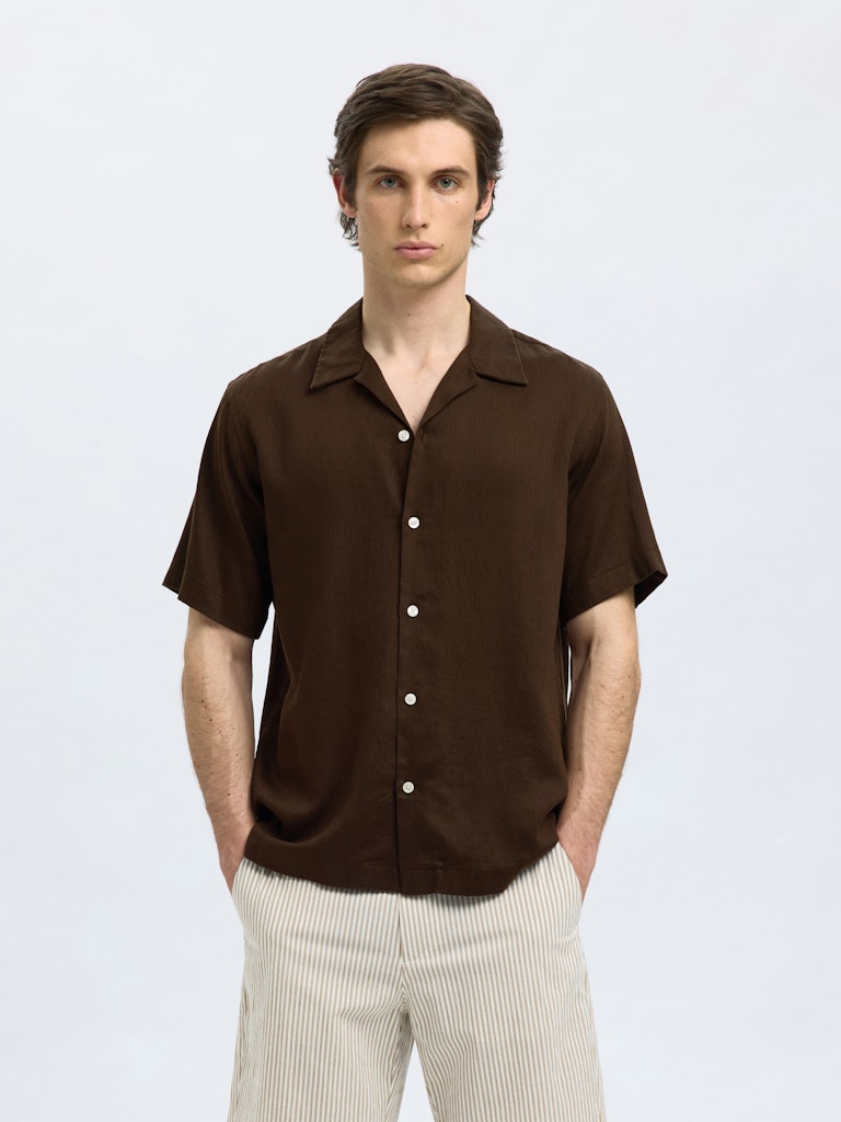 KORTE SKJORTER - Slhregnoa Mix Shirt SS Resort - - Hr Ravn