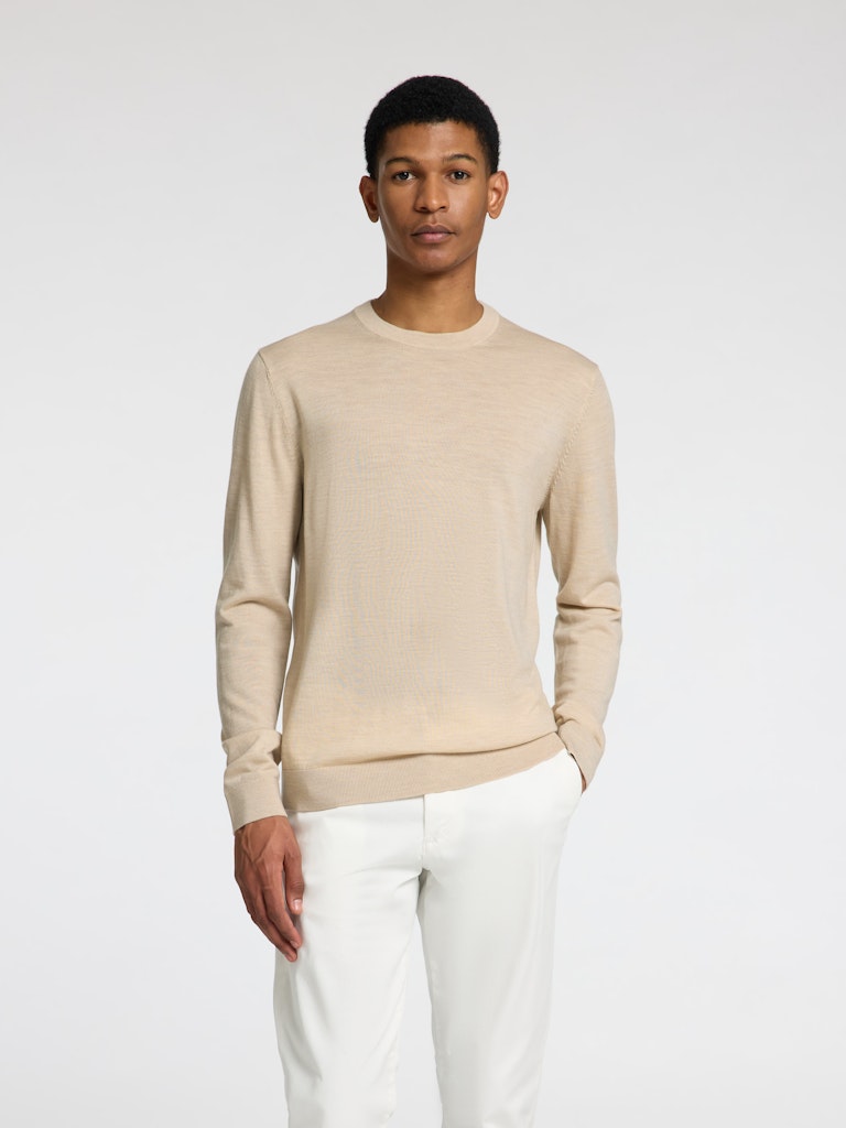 STRIK - SLHTRAY LS KNIT MERINO CREW NECK - - Hr Ravn