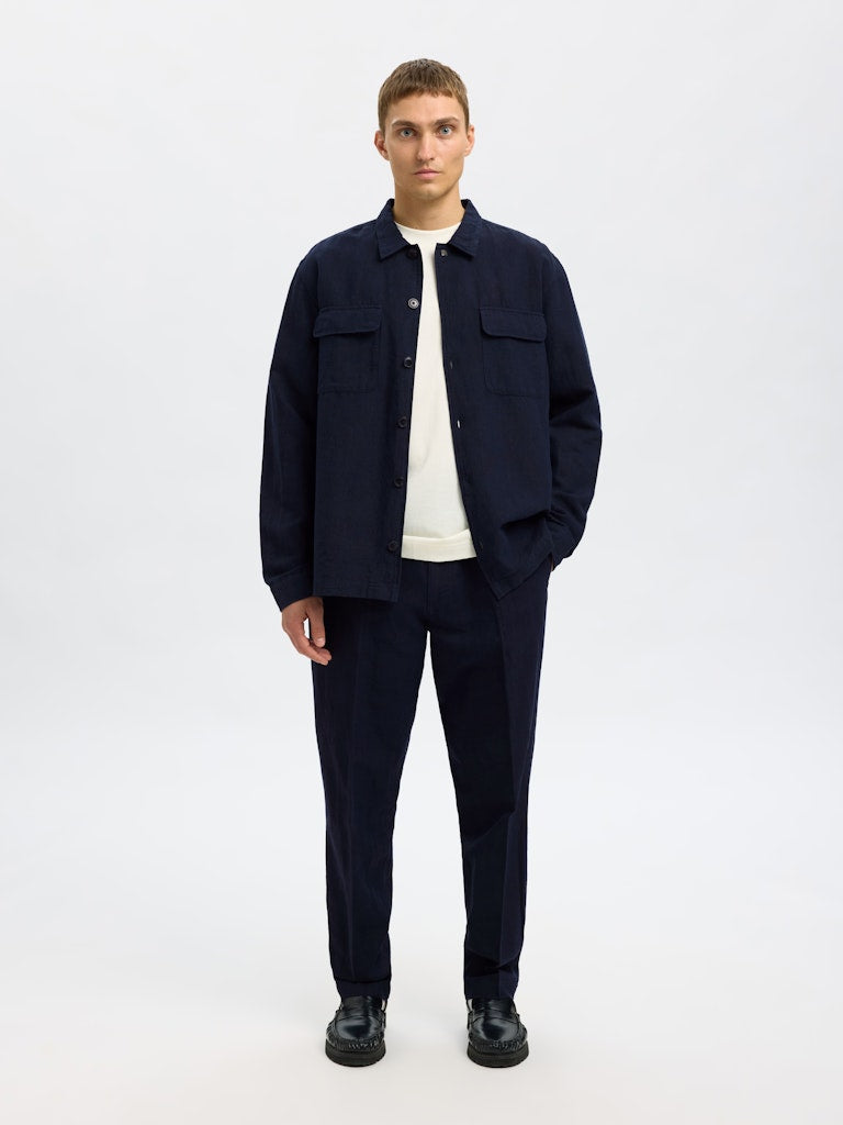 BUKSER - Slh196-Straight Leroy Linen Pant - - Hr Ravn