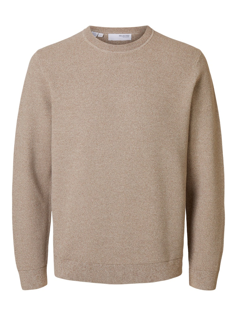 SLHROSS LS KNIT STRUCTURE CREW NECK