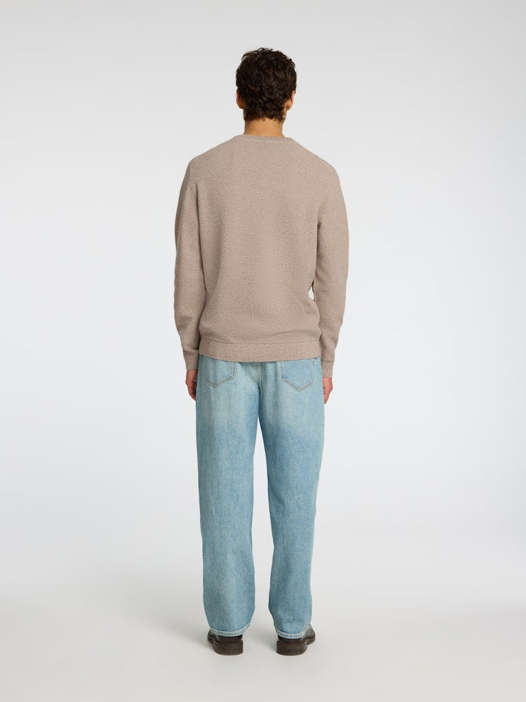 SLHROSS LS KNIT STRUCTURE CREW NECK