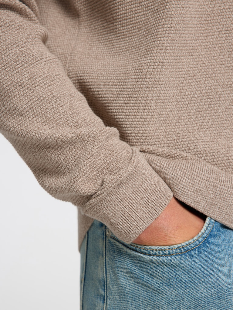 SLHROSS LS KNIT STRUCTURE CREW NECK
