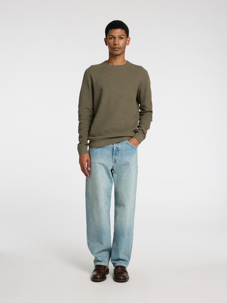 SLHROSS LS KNIT STRUCTURE CREW NECK