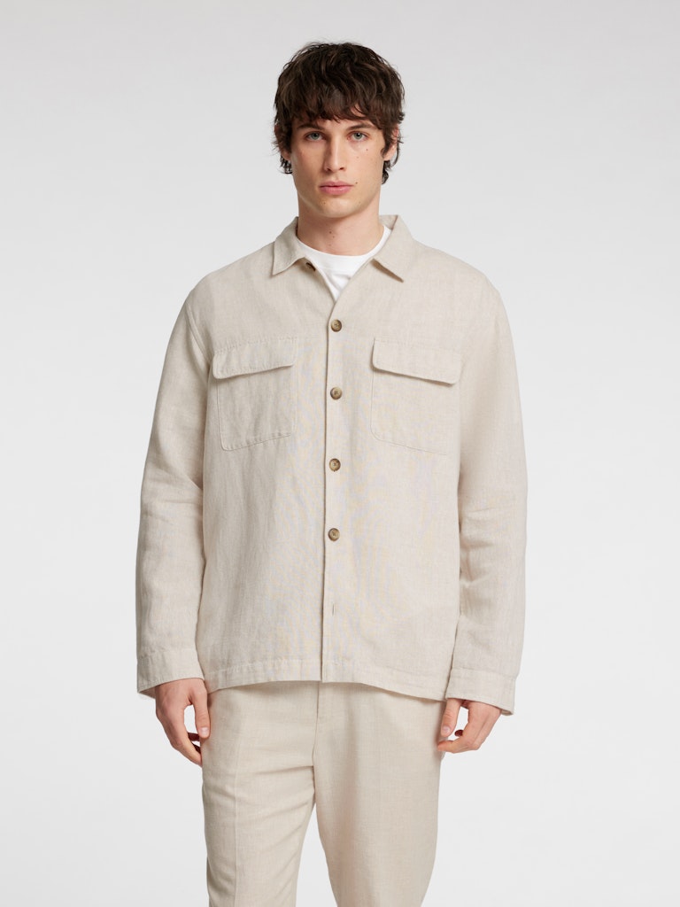 OVERSHIRT - Slh-Leroy Linen Blend Overshirt - - Hr Ravn