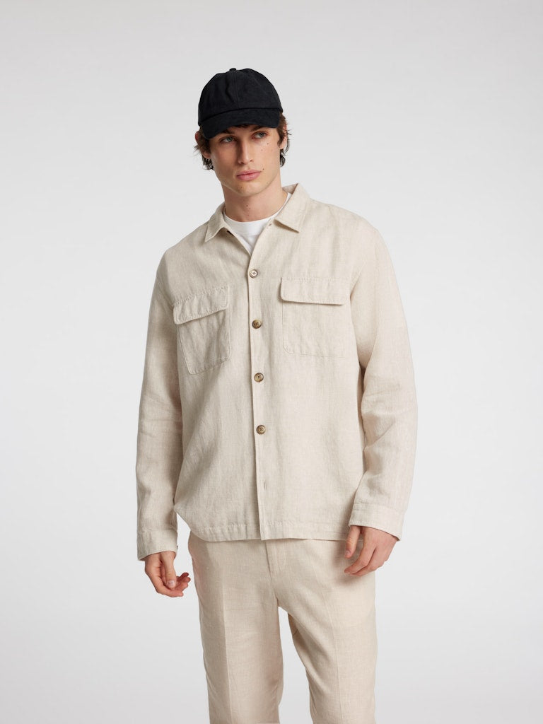 OVERSHIRT - Slh-Leroy Linen Blend Overshirt - - Hr Ravn