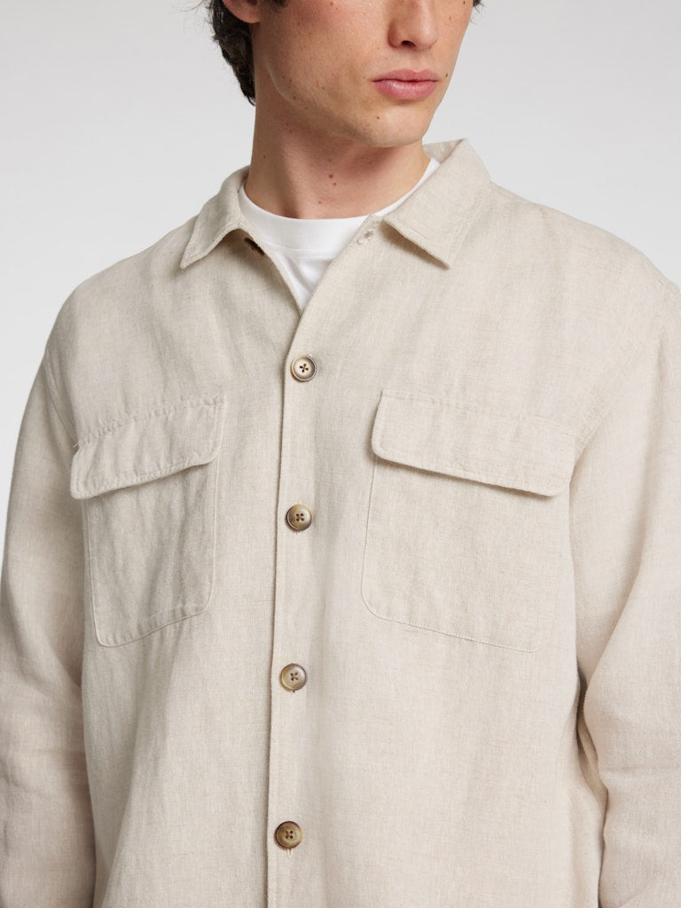 OVERSHIRT - Slh-Leroy Linen Blend Overshirt - - Hr Ravn