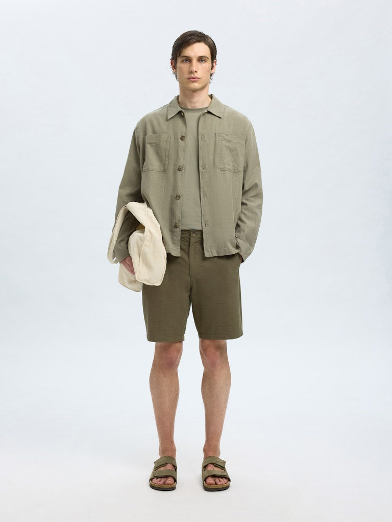SHORTS - Slhregular-Karl Seersucker Shorts - - Hr Ravn