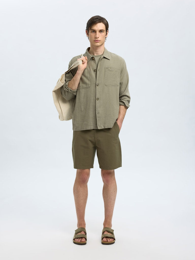 SHORTS - Slhregular-Karl Seersucker Shorts - - Hr Ravn