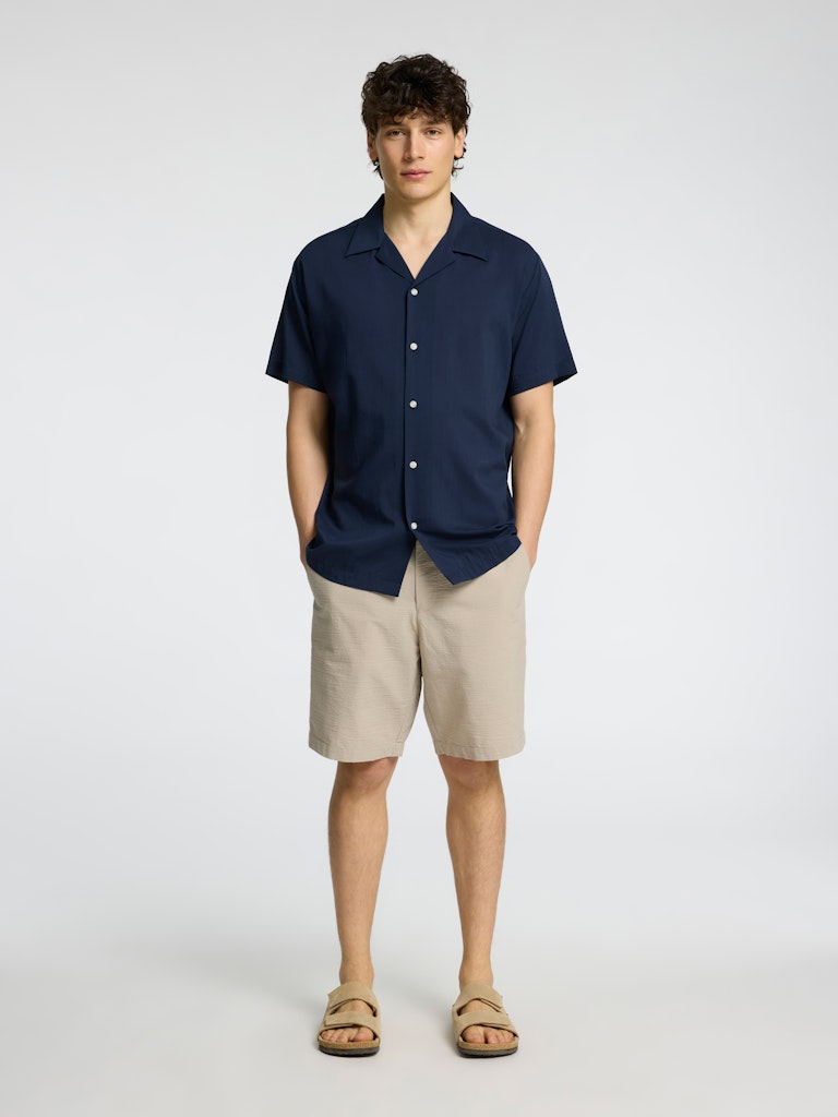 SHORTS - Slhregular-Karl Seersucker Shorts - - Hr Ravn
