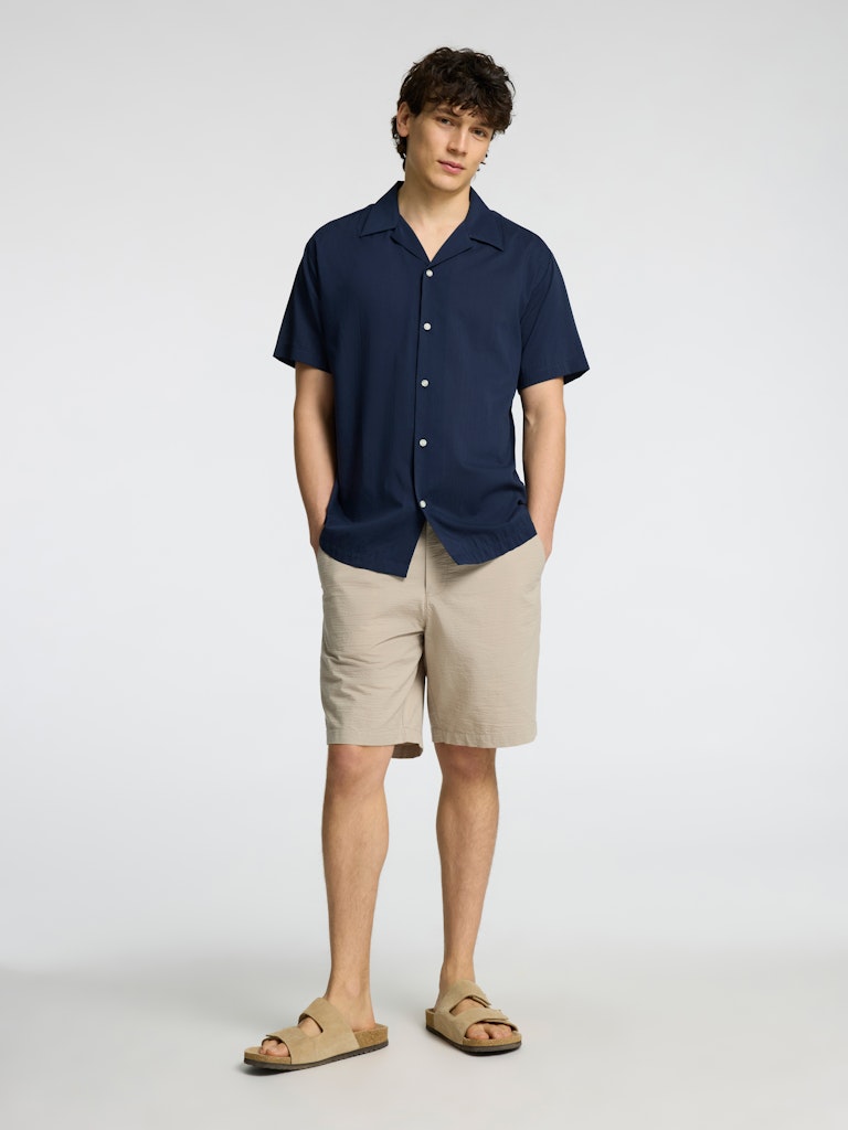 SHORTS - Slhregular-Karl Seersucker Shorts - - Hr Ravn