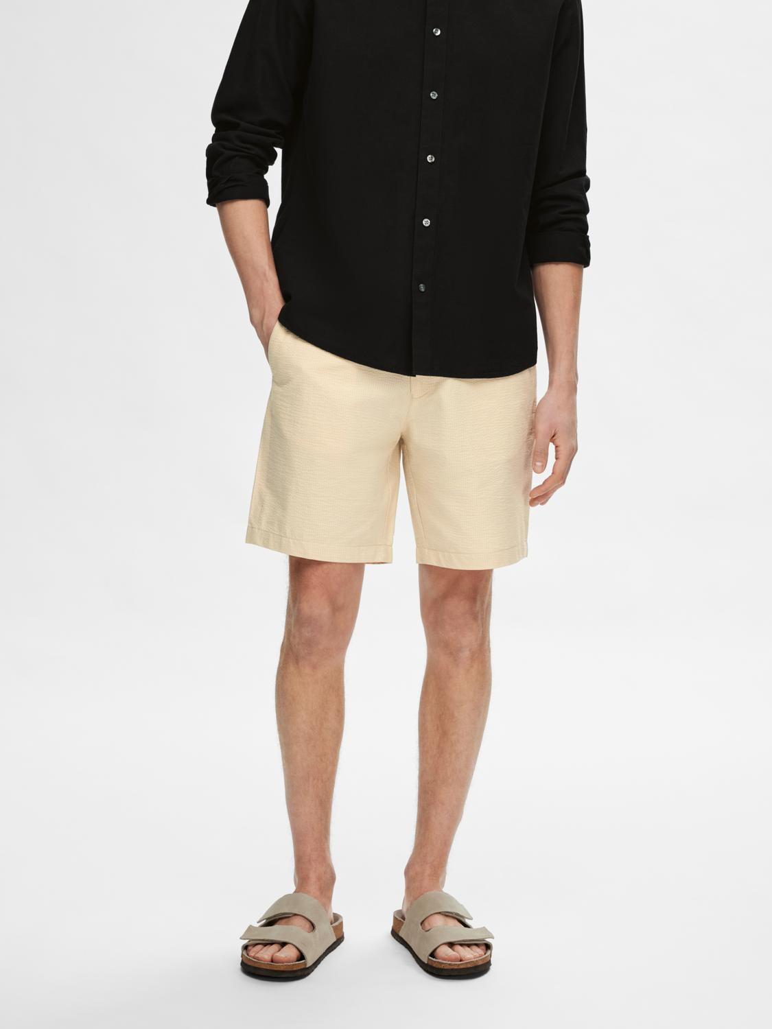 SHORTS - SLHREGULAR-KARL SEERSUCKER SHORTS - - Hr Ravn