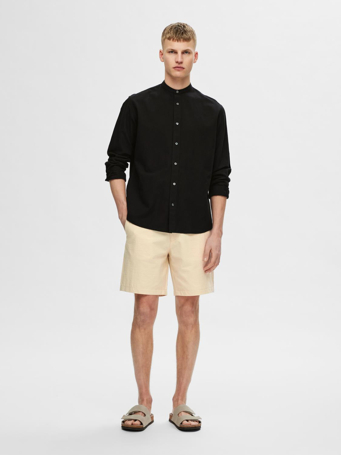 SHORTS - SLHREGULAR-KARL SEERSUCKER SHORTS - - Hr Ravn