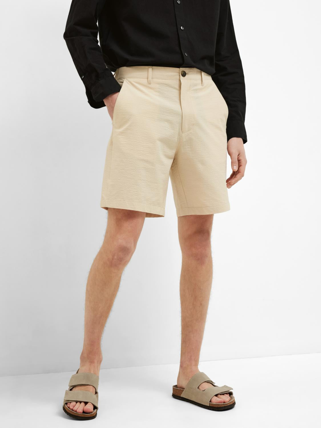 SHORTS - SLHREGULAR-KARL SEERSUCKER SHORTS - - Hr Ravn