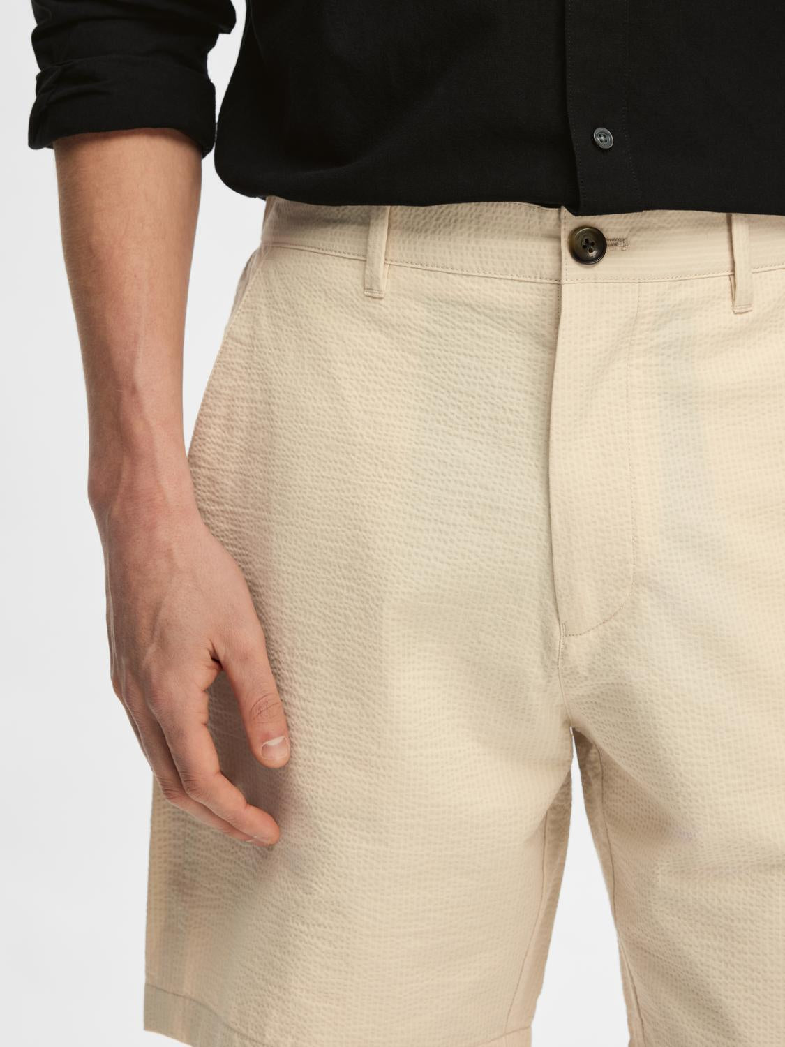 SHORTS - SLHREGULAR-KARL SEERSUCKER SHORTS - - Hr Ravn