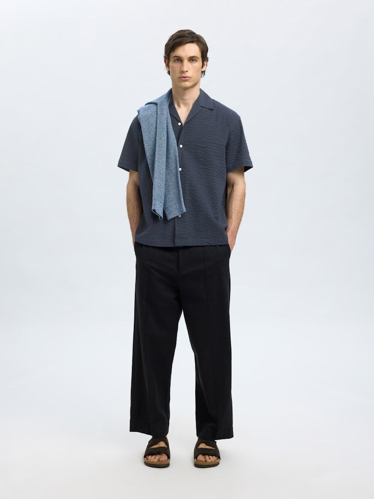 KORTE SKJORTER - Slhrelaxed-Ace Seersucker SS Shirt - - Hr Ravn