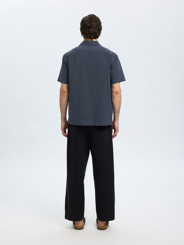 KORTE SKJORTER - Slhrelaxed-Ace Seersucker SS Shirt - - Hr Ravn
