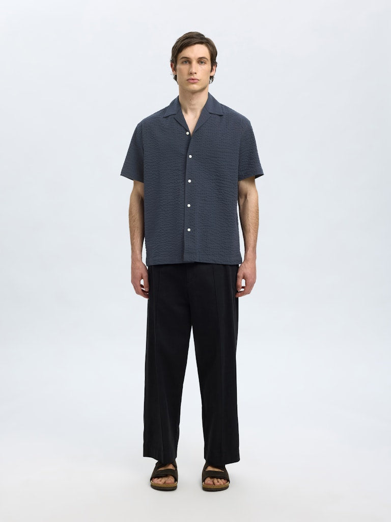 KORTE SKJORTER - Slhrelaxed-Ace Seersucker SS Shirt - - Hr Ravn