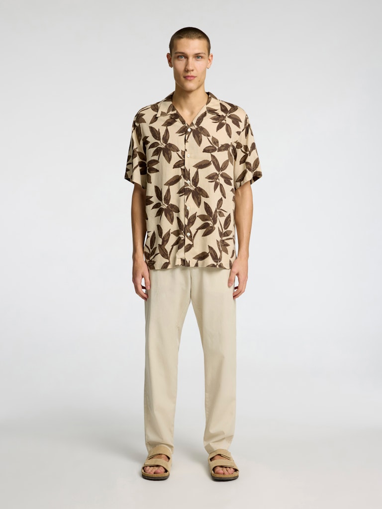 KORTE SKJORTER - Slhregnoa Mix Shirt SS Resort - - Hr Ravn