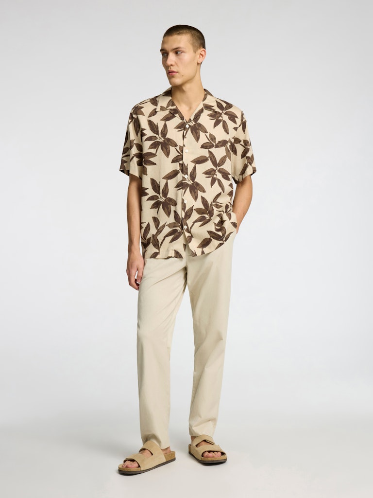 KORTE SKJORTER - Slhregnoa Mix Shirt SS Resort - - Hr Ravn