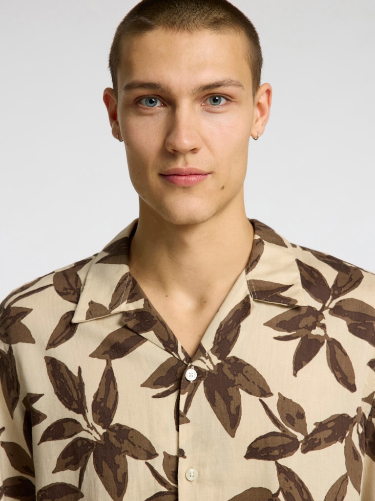 KORTE SKJORTER - Slhregnoa Mix Shirt SS Resort - - Hr Ravn