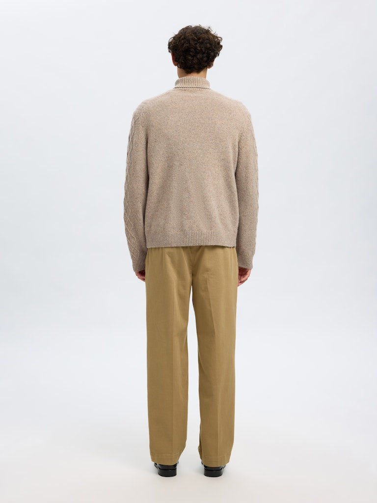 Slhneil LS Knit Relaxed Cable Roll Neck