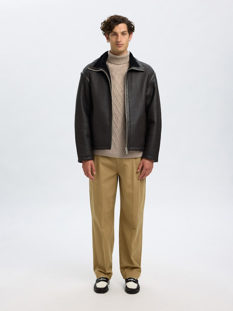 Slhneil LS Knit Relaxed Cable Roll Neck