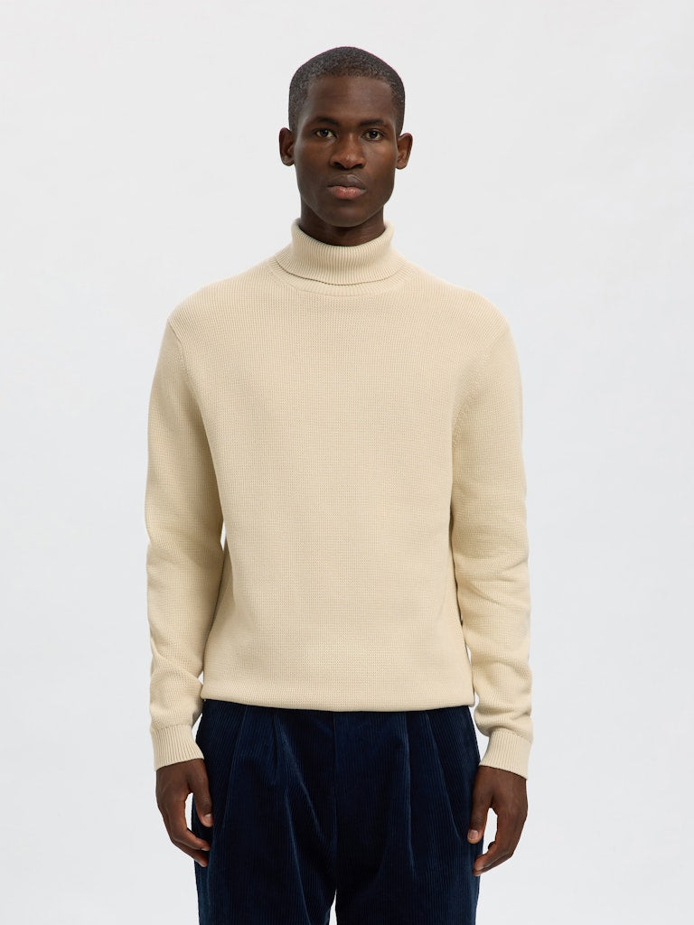 Slhdane LS Knit Structure Roll Neck Noos