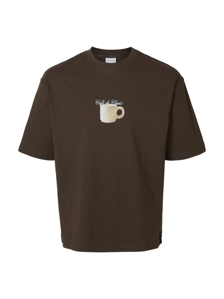 T-SHIRTS - Slhrelaxnorman SS Coffee Tee - - Hr Ravn