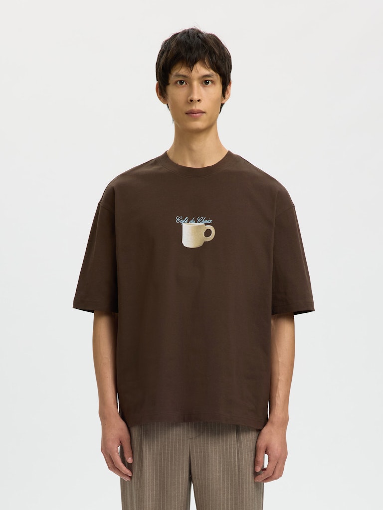 T-SHIRTS - Slhrelaxnorman SS Coffee Tee - - Hr Ravn