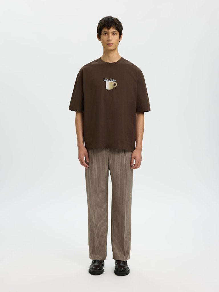 T-SHIRTS - Slhrelaxnorman SS Coffee Tee - - Hr Ravn