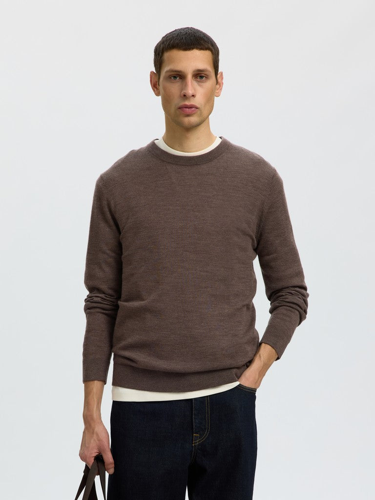 Slhtray Ls Knit Merino Crew Neck Noos
